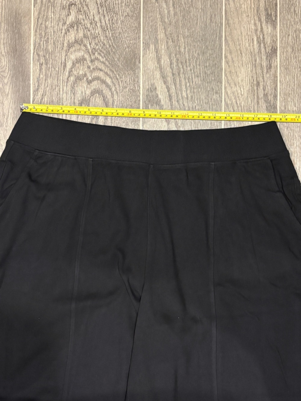 Pact Organic Airplane Pintuck Black Wide-Leg Women's Pants - Picture 7 of 8